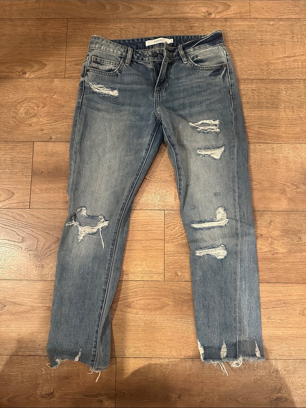 Women’s Distressed Light Blue Denim Jeans